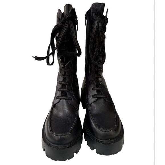 Free People Jones Lug Sole Lace-Up Boot Black Size 7.5 New - Picture 6 of 12